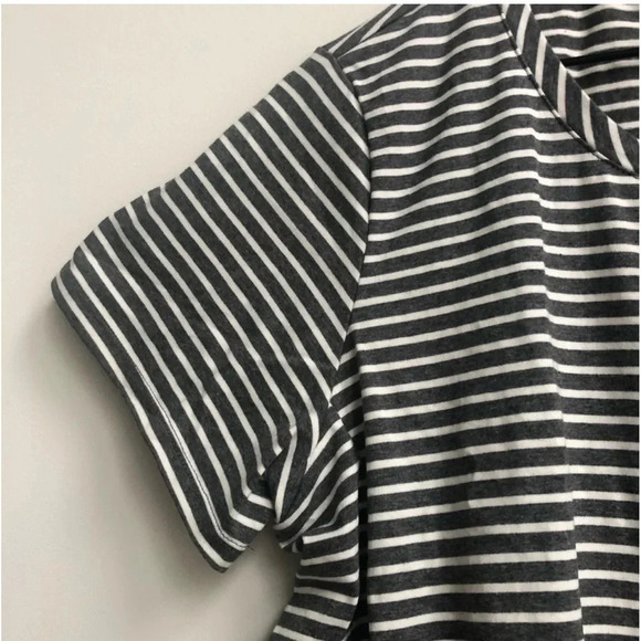 New CCX City Chic Relaxed High Low Striped print short sleeve shirt basic tee - Picture 7 of 13